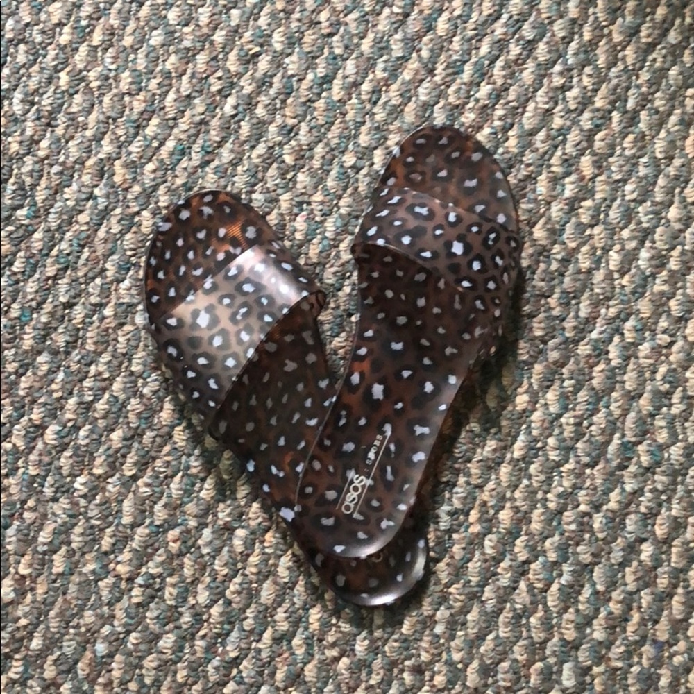 ASOS Leopard Print Jelly Sandal - Size 11 (Wide)